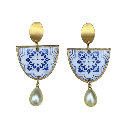 Boucles d'oreilles Rumi, vue de face