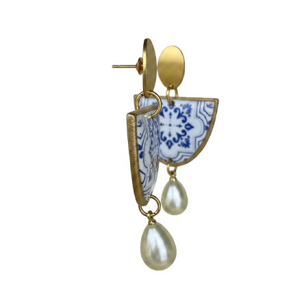 Boucles d'oreilles Rumi, vue de profil