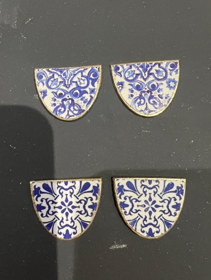 Pièces Rumi peintes à la main, motifs azulejos